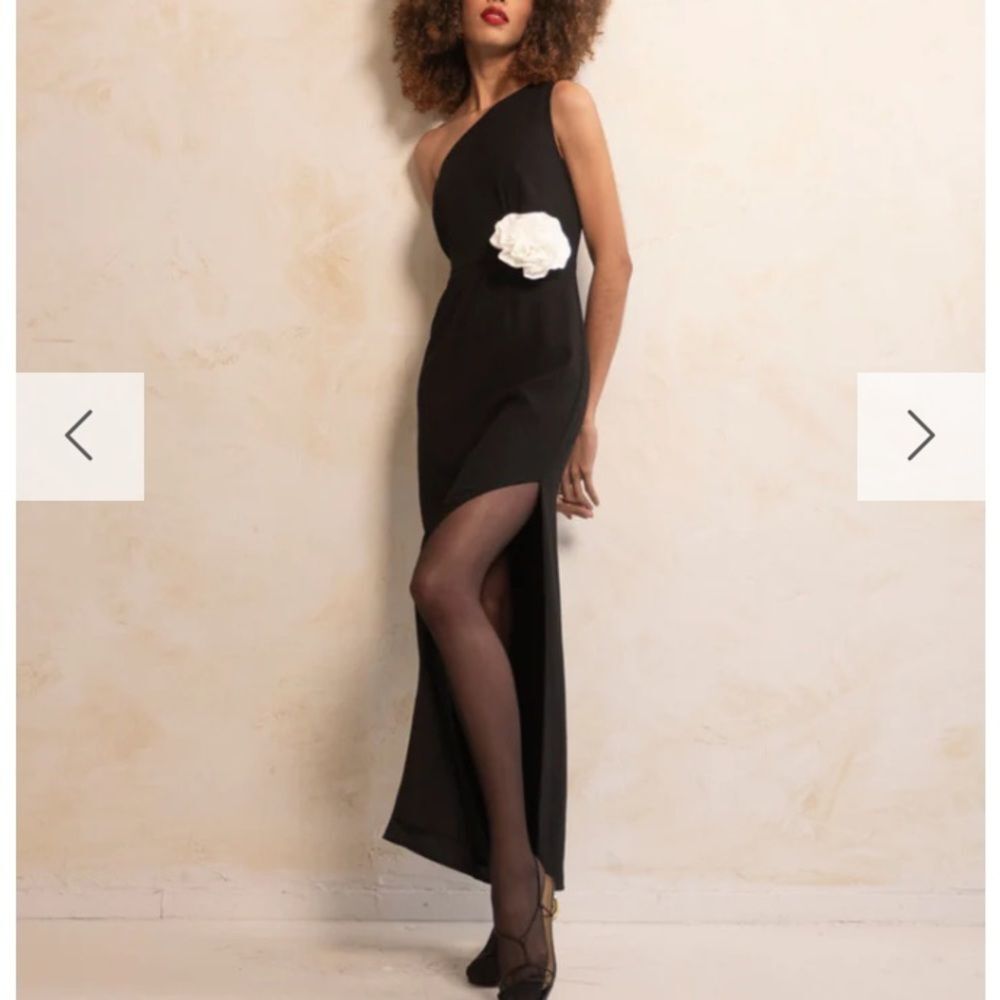 NWT alexia admor astrid one shoulder slit black dress gown